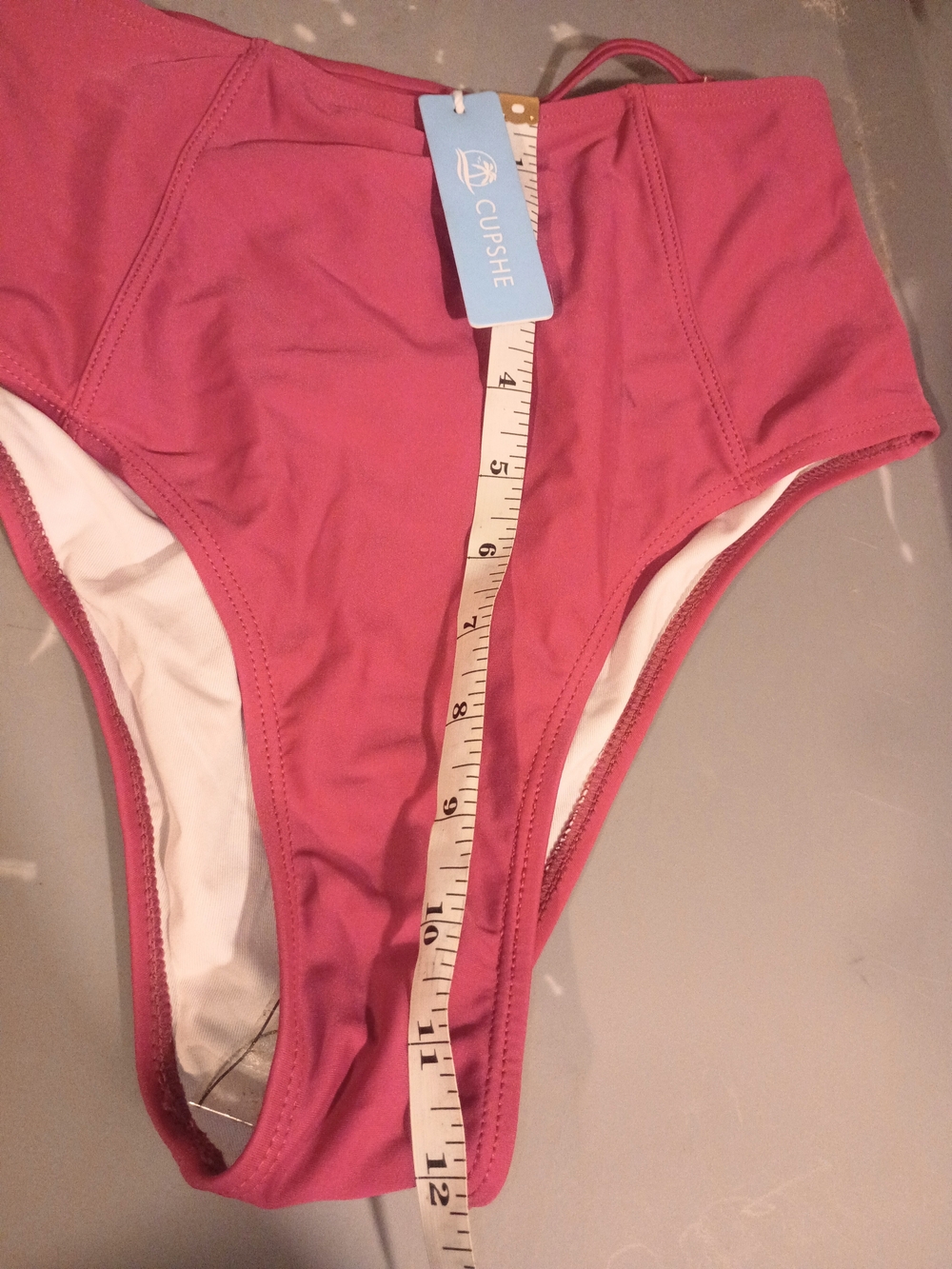 Cupshe High-Waist Swim Bottoms in Raspberry Pink